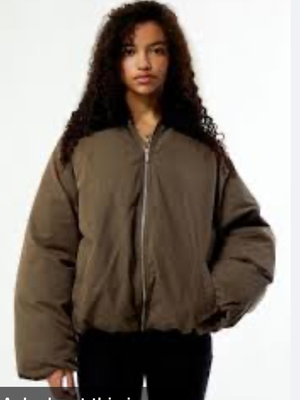 Pacsun olive-khaki Pacsun bomber cropped jacket featuring a ribbed collar